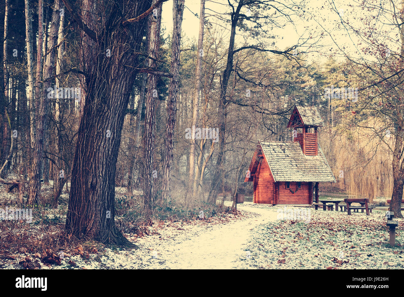Log Cabin In Snowy Woods Stock Photos Log Cabin In Snowy Woods
