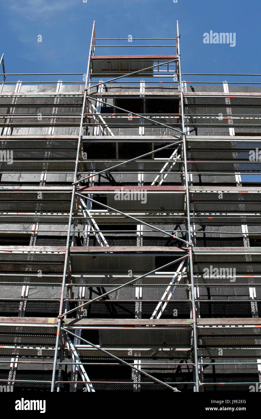 scaffold, scaffolding, building engineering, industrial safety, facade, Stock Photo