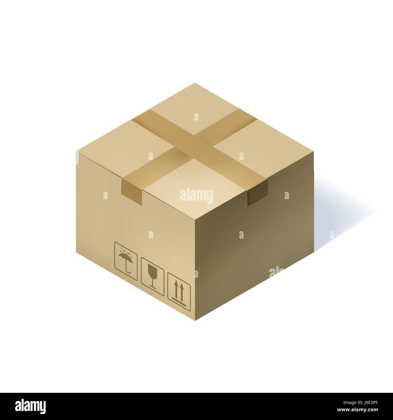 Isometric cardboard box isolated on white Stock Vector Image & Art - Alamy