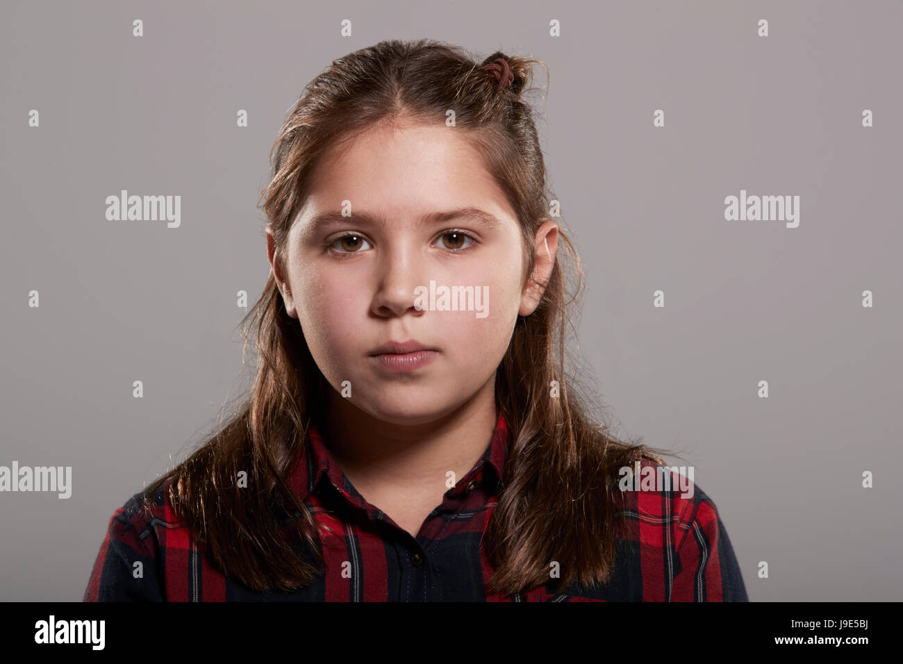 8 year old girl smiling Stock Photo