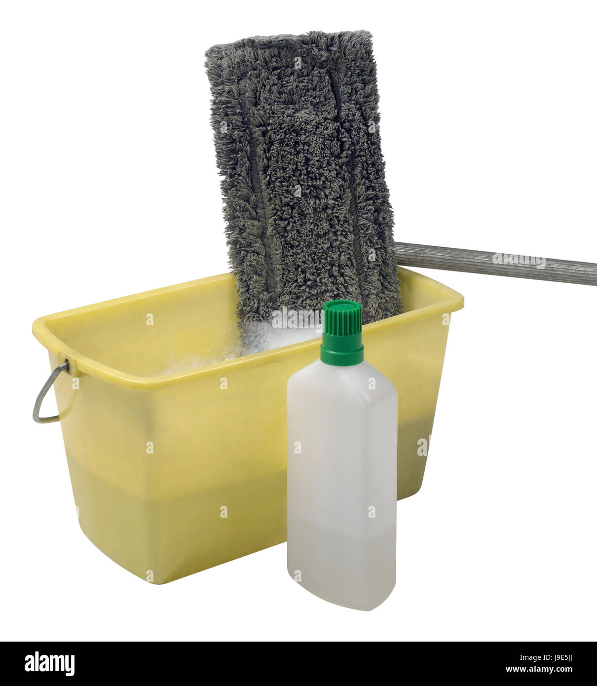 cleaning mop with bucket and cleaner Stock Photo