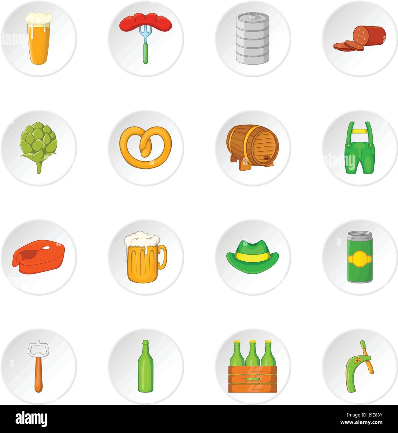 Oktoberfest icons set, cartoon style Stock Vector Image & Art - Alamy