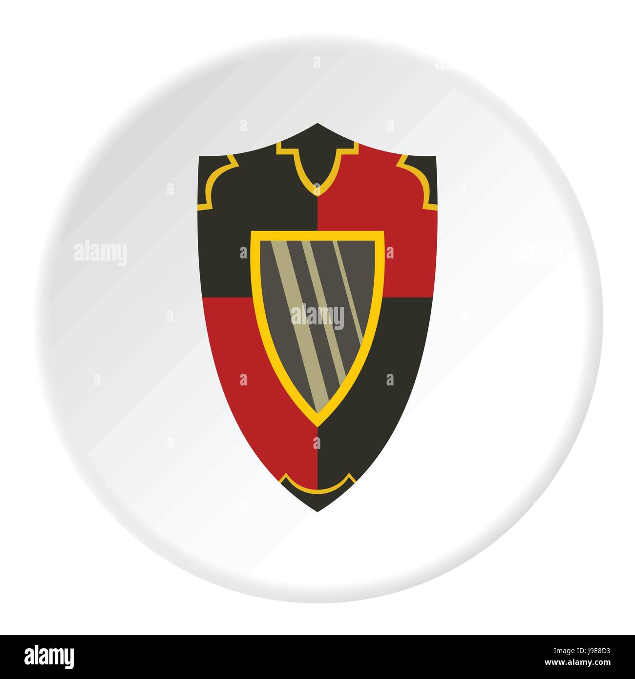 Steel military shield icon, flat style Stock Vector Image & Art - Alamy