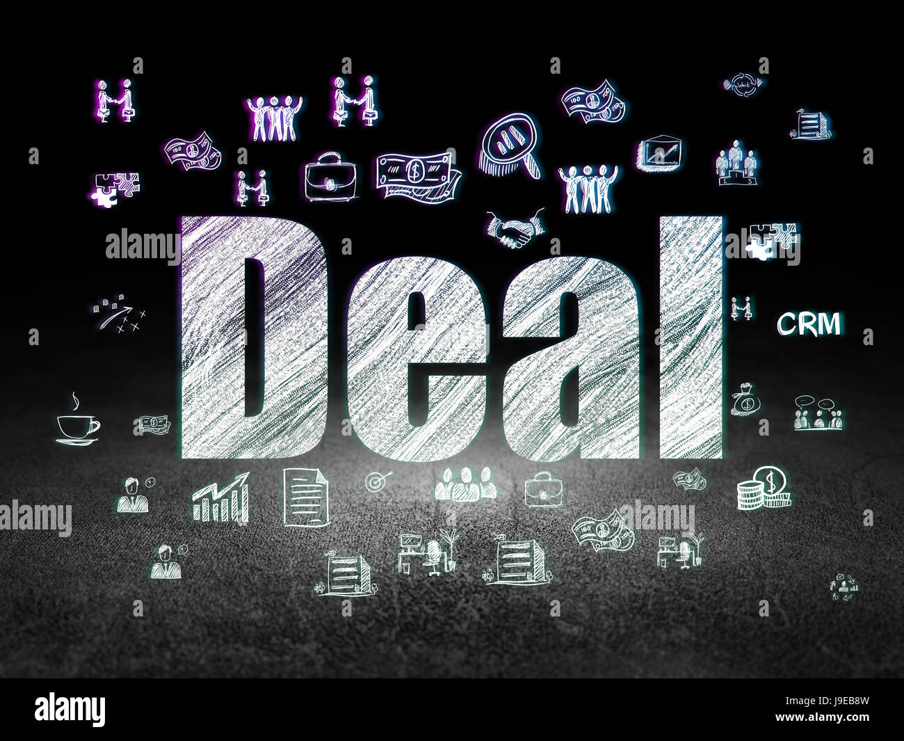 Finance concept: Deal in grunge dark room Stock Photo - Alamy