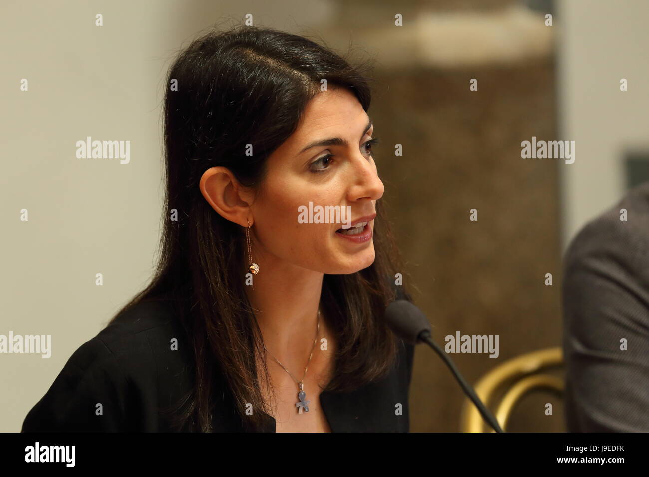 Rome, Italy. 1st June, 2017. The Mayor of Rome, Virginia Raggi, signs ...