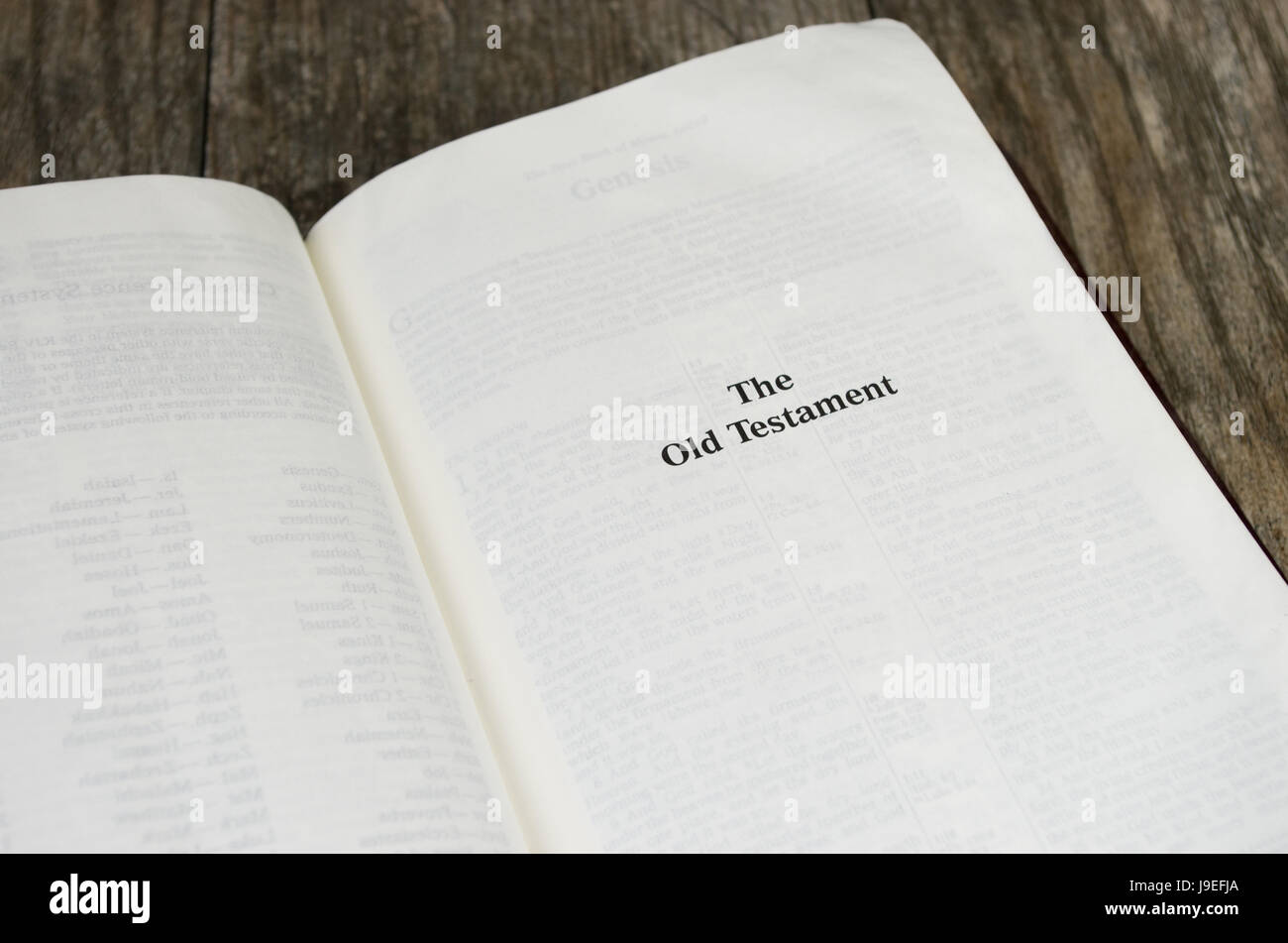 Title page for the Old Testament in the Bible – King James Version Stock Photo