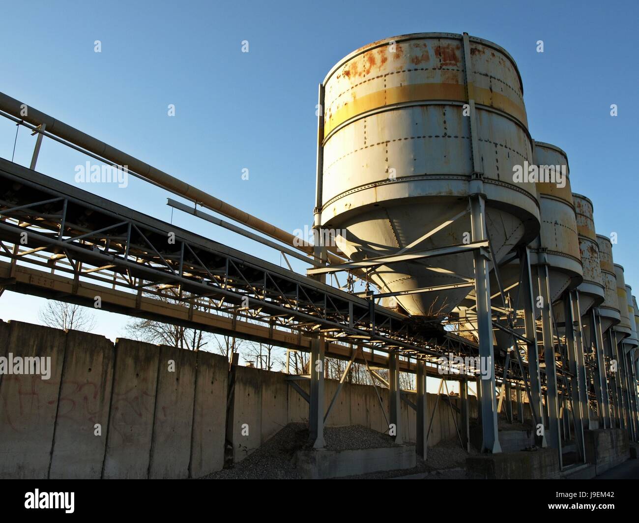 grit silos Stock Photo