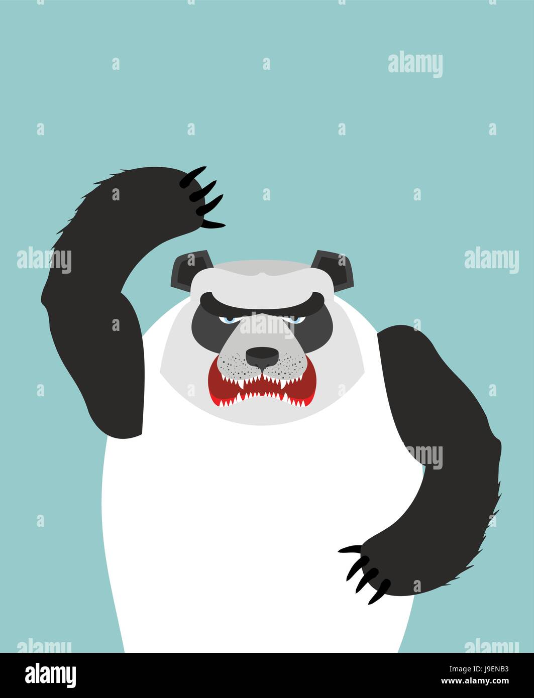 Angry Panda bear. Vector illustration Stock Vector