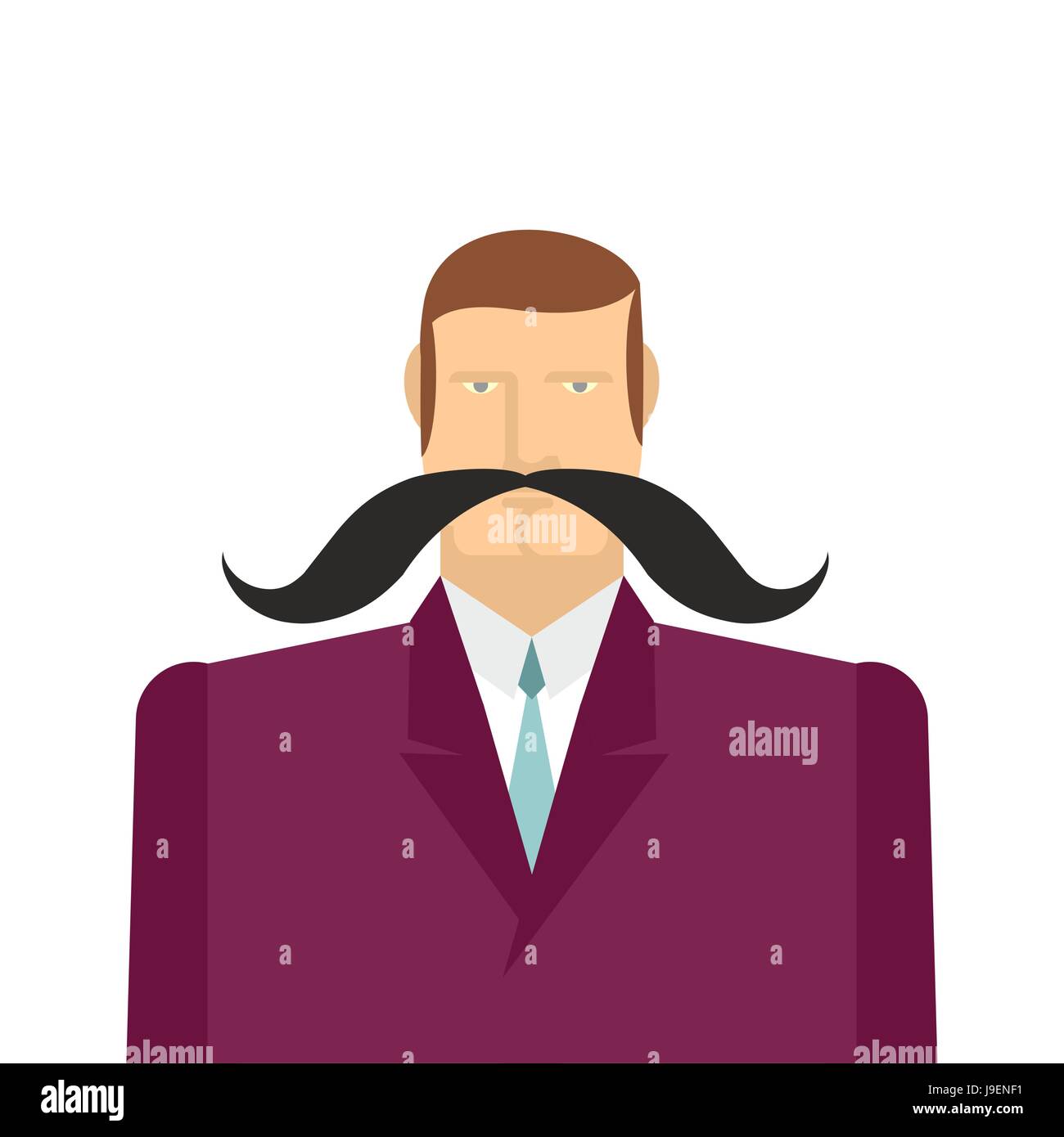 Man with big mustache smoking, llustration, vector on white background  Stock Vector Image & Art - Alamy