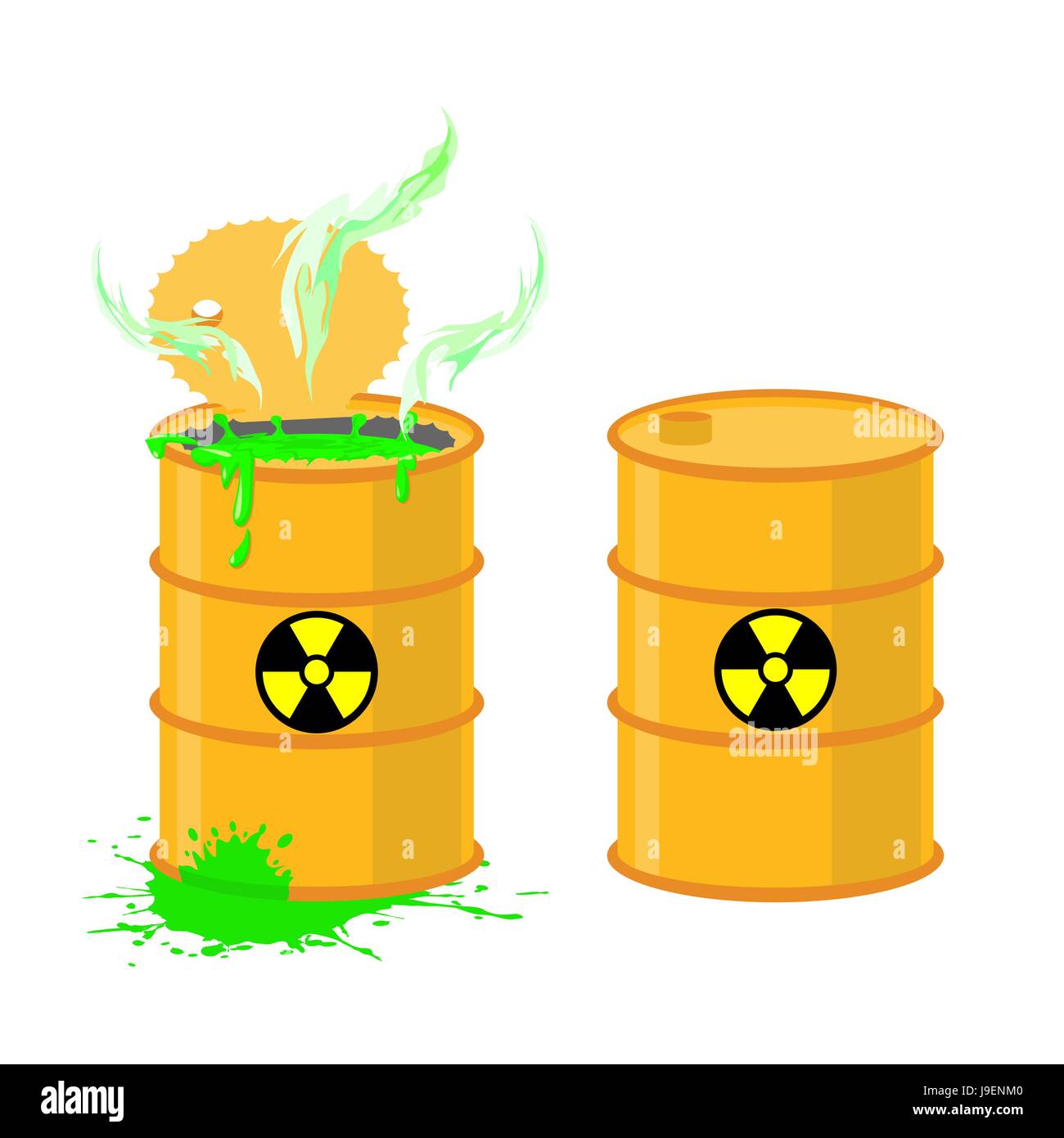 Barrel of acid. Vector illustration open drums with dangerous green liquid  Stock Vector Image & Art - Alamy