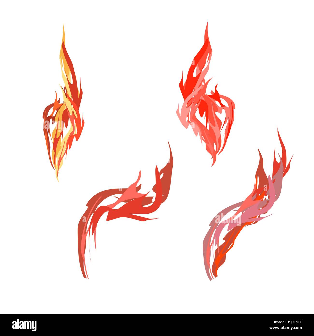 Set flame. Fire on a white background. Vector illustration Stock Vector ...