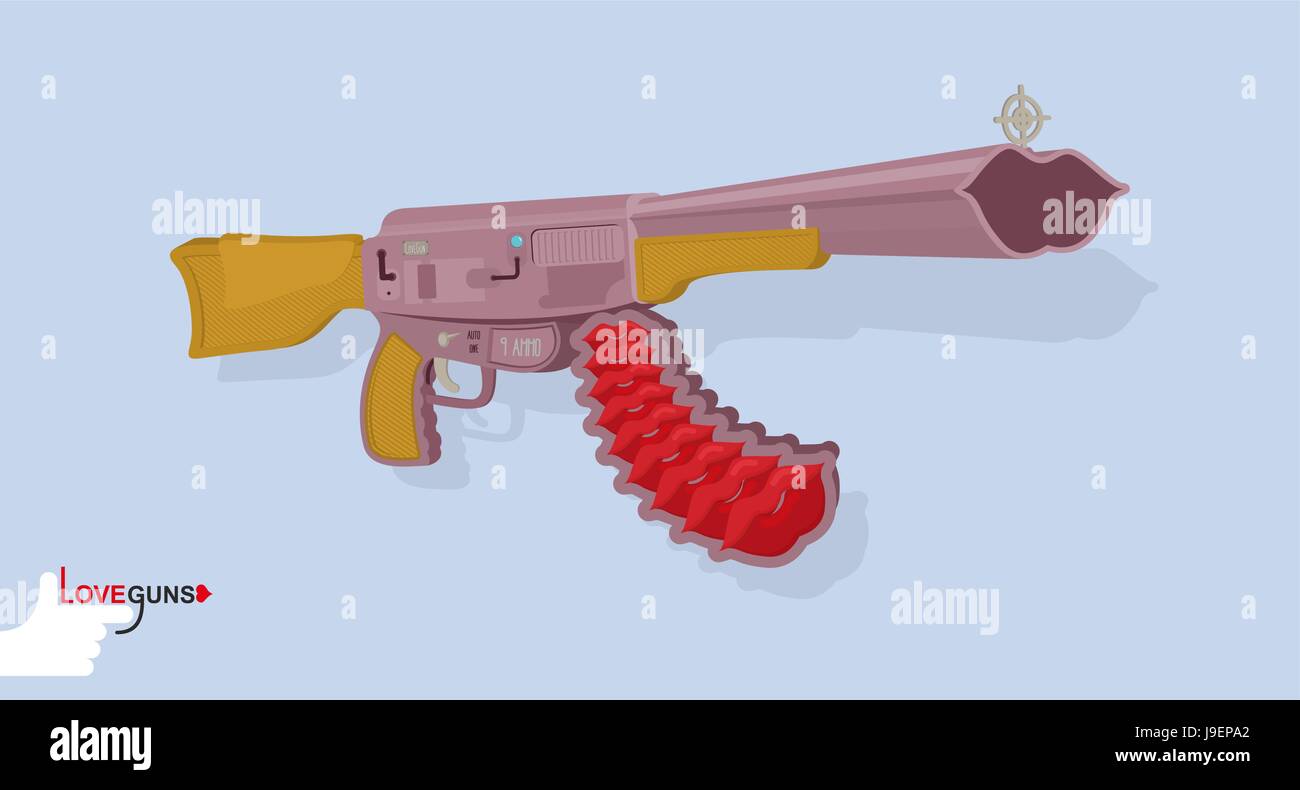 Download Love gun. Kiss Arms Cupids. Vector illustration Stock ...