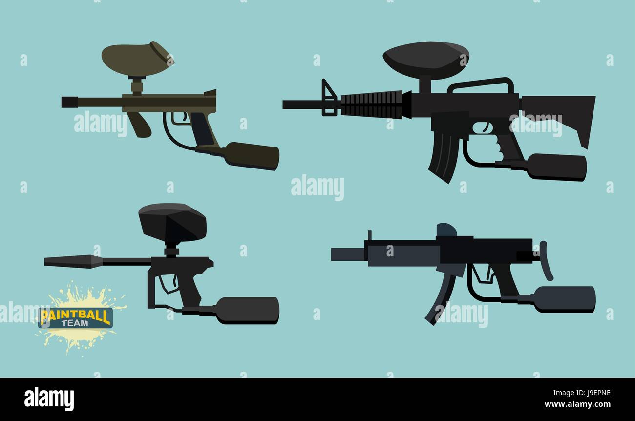 paintball guns set. Vector illustration Stock Vector Image & Art Alamy
