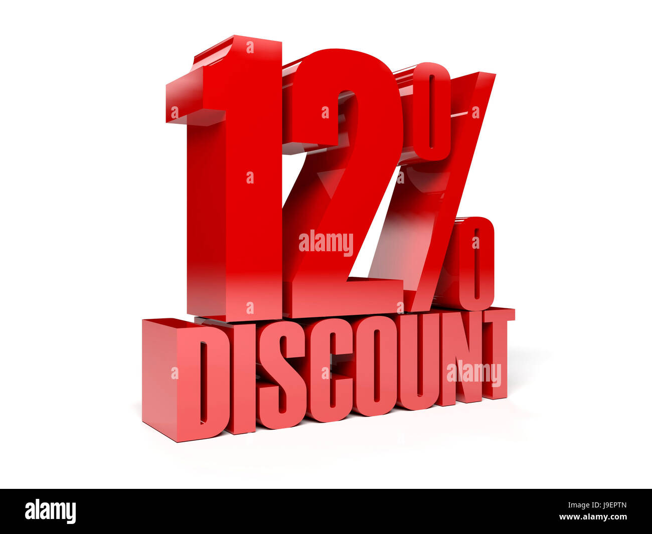 12TH - Red 3D Twelfth Text Isolated on White Stock Illustration