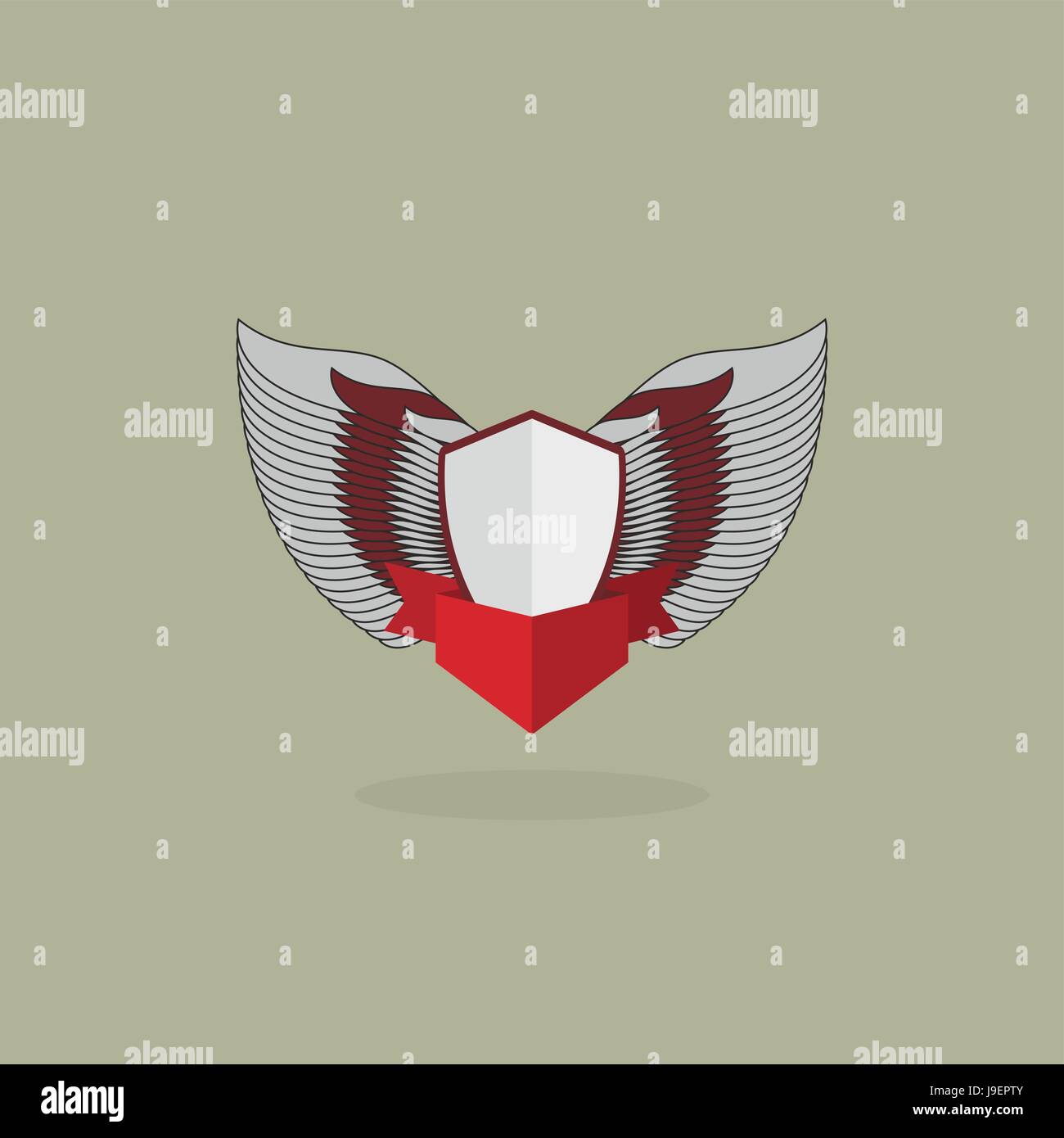 shield with wings. vintage heraldic shapes Stock Vector Image & Art - Alamy