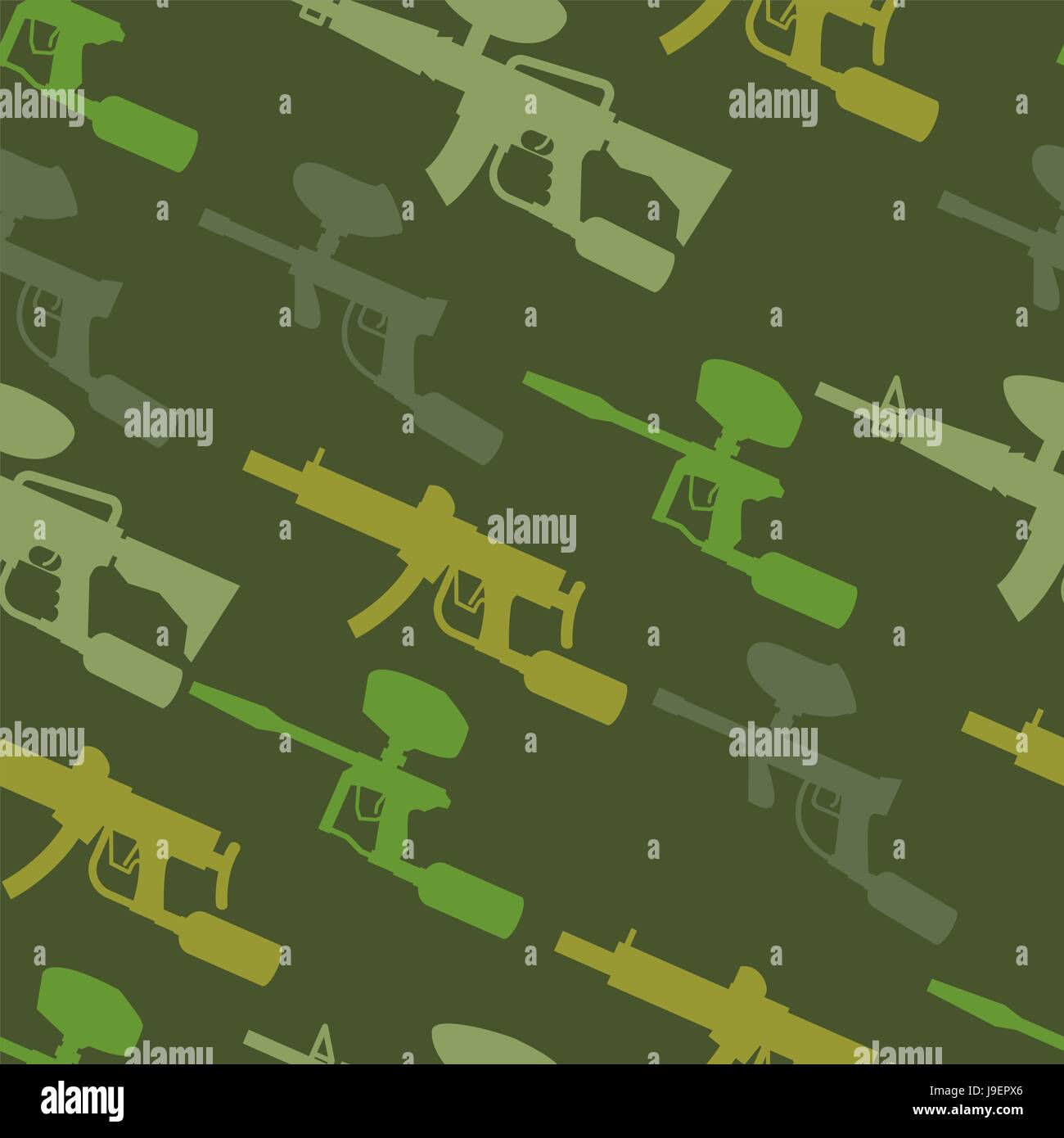 paintball guns Silhouette. seamless pattern Stock Vector Image & Art ...