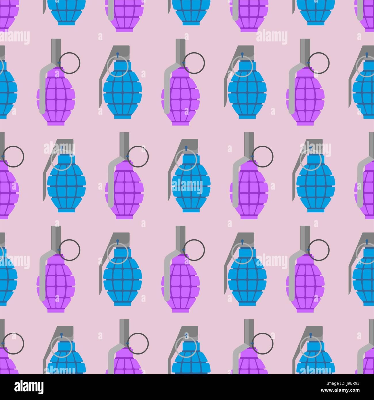 Colorful grenade seamless pattern. Military background of ammunition ...