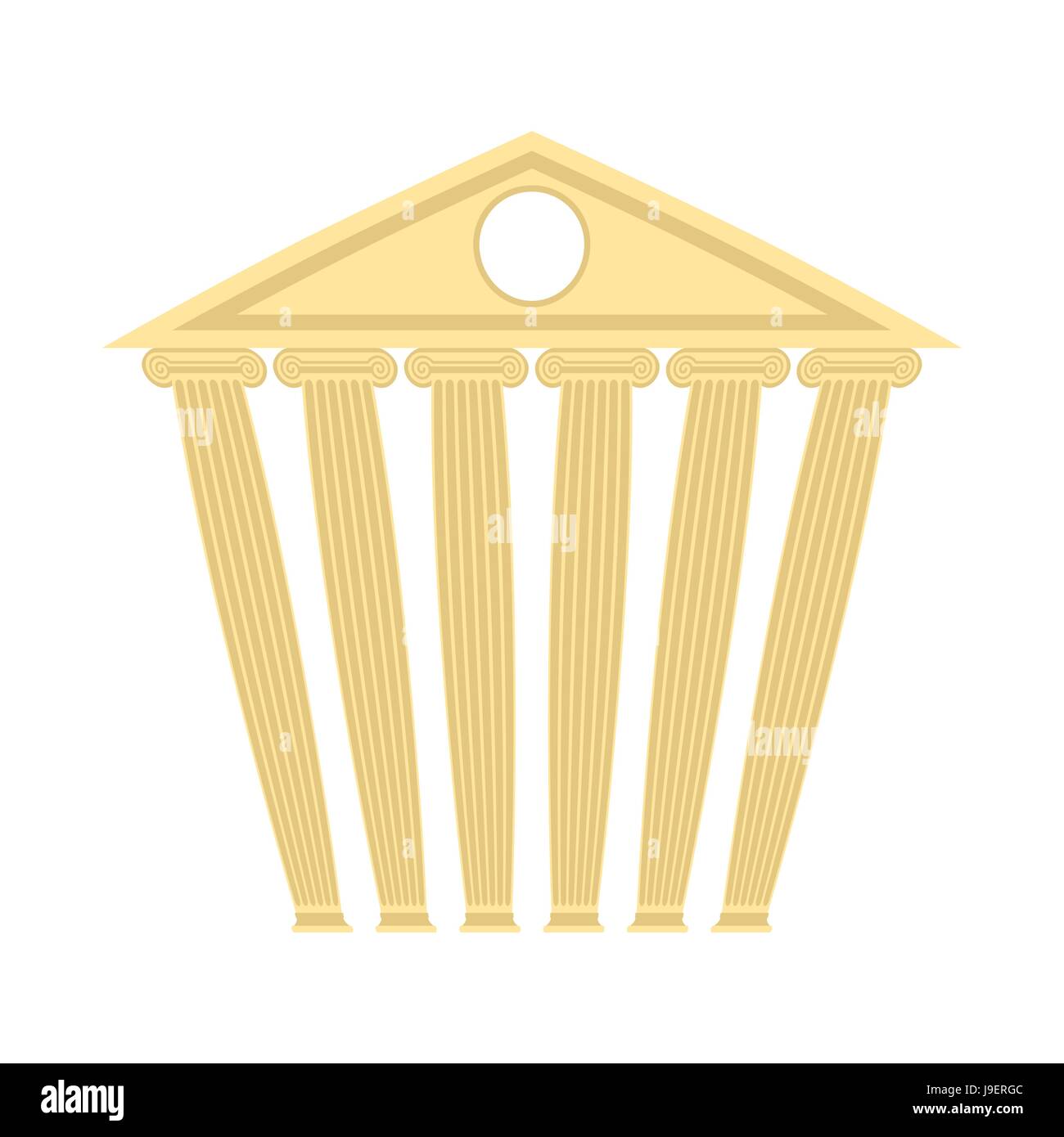 Ancient antique building. Building with columns. Vector illustration. Stock Vector