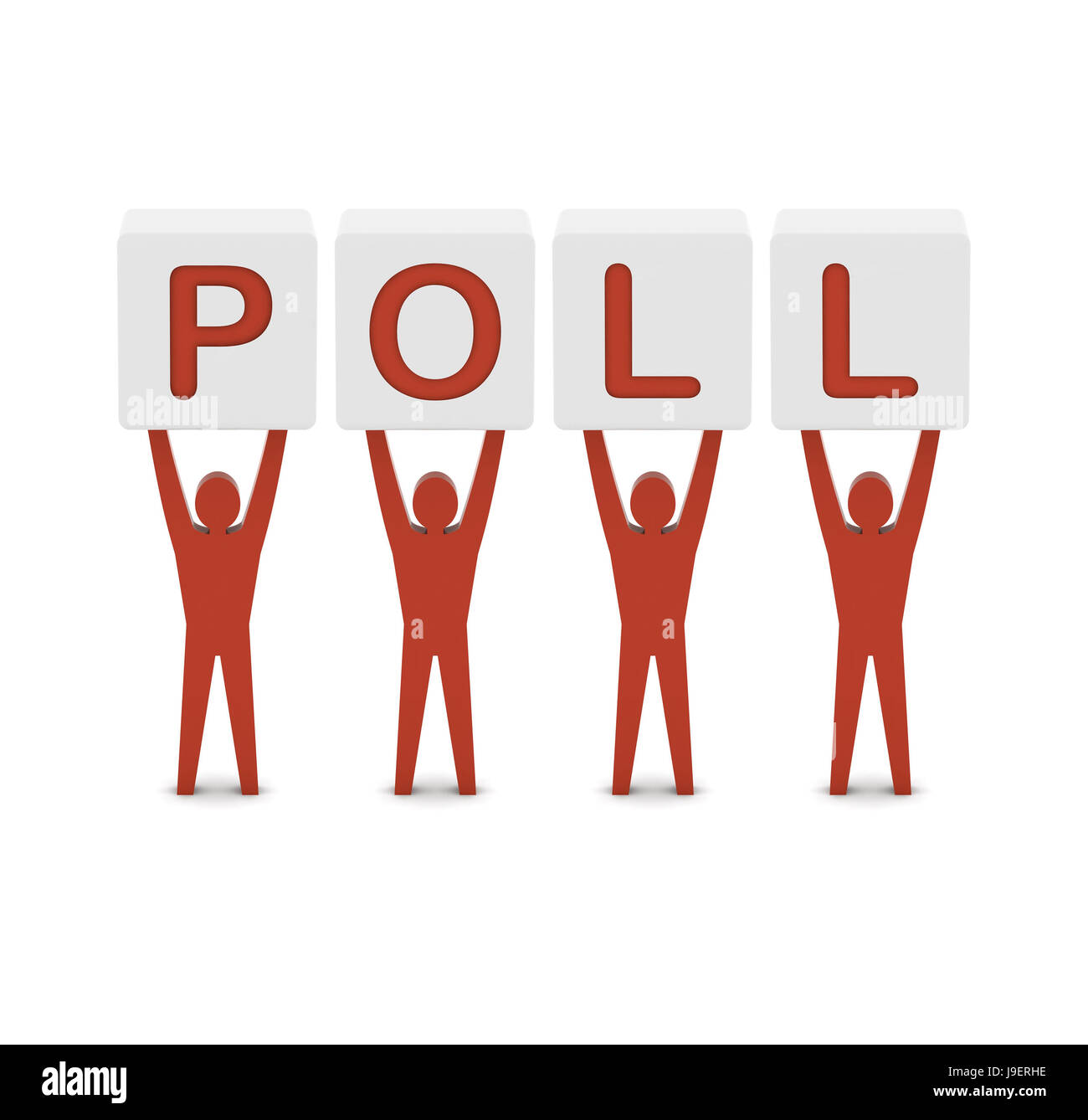 Men Holding The Word Poll Concept 3D Illustration Stock Photo Alamy