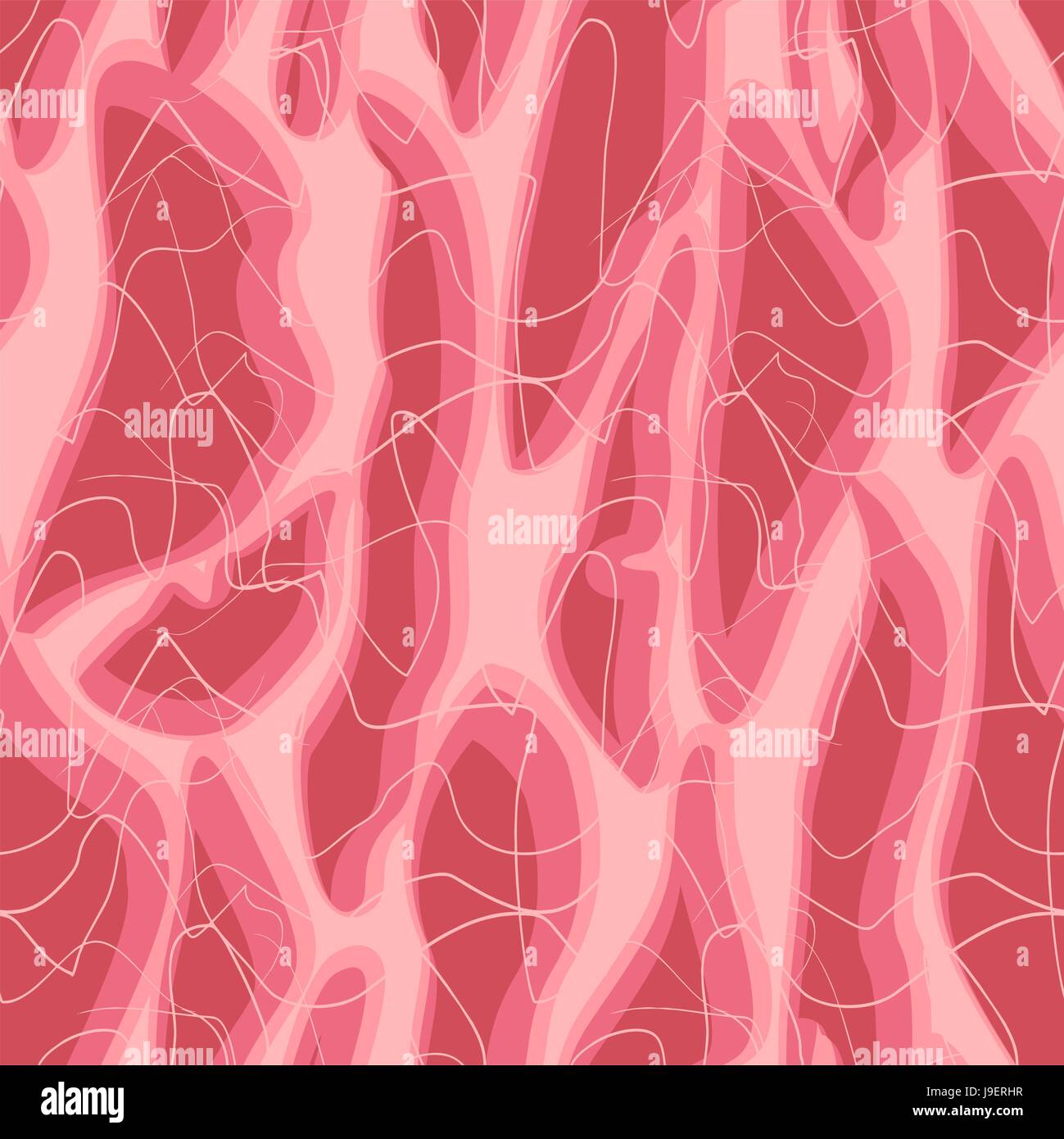 Meat seamless pattern. Pink texture of fresh pork meat. Vector