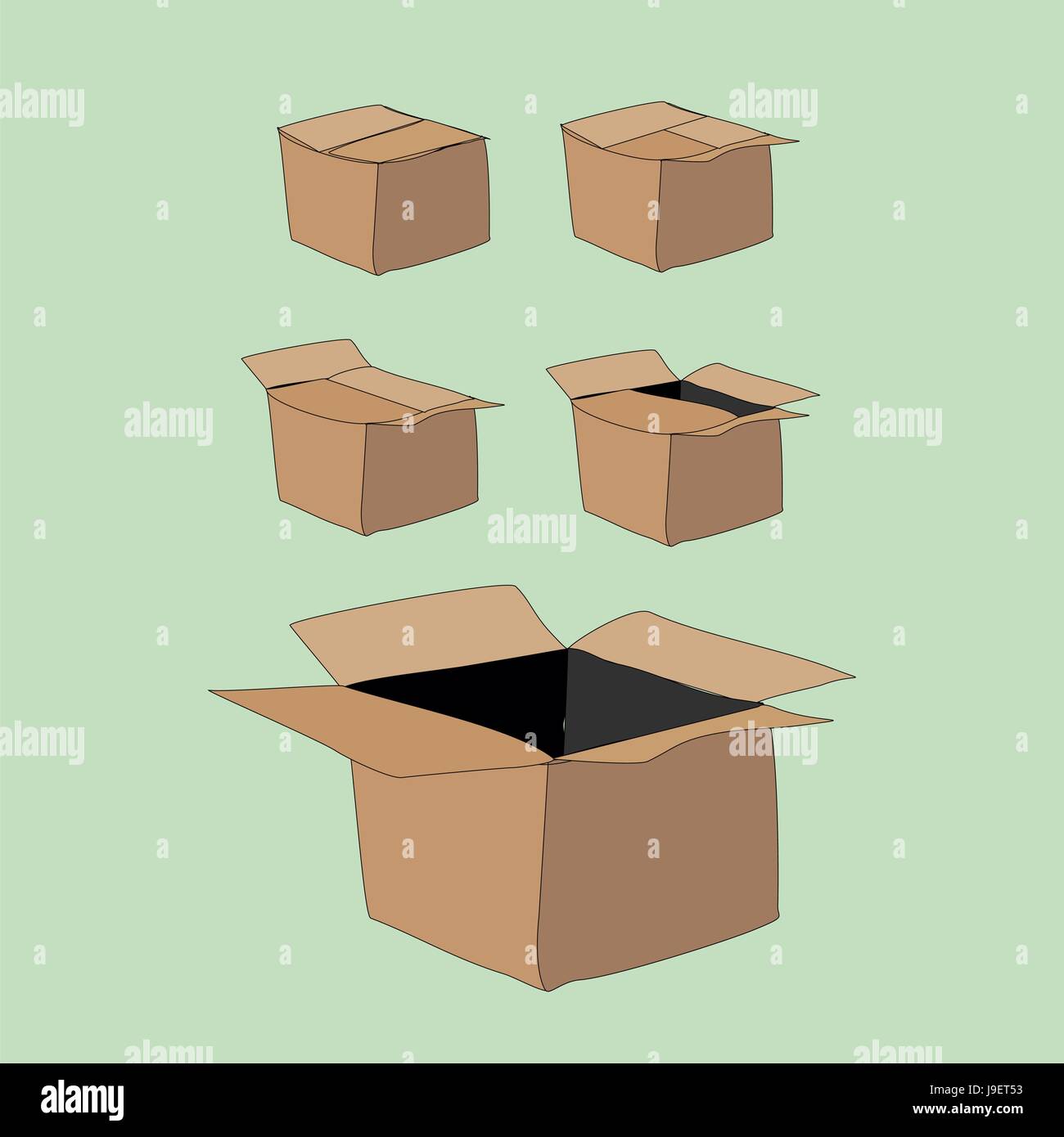 Cartoon box, sects, vector image opening and closing of a cardboard box  Stock Vector Image & Art - Alamy