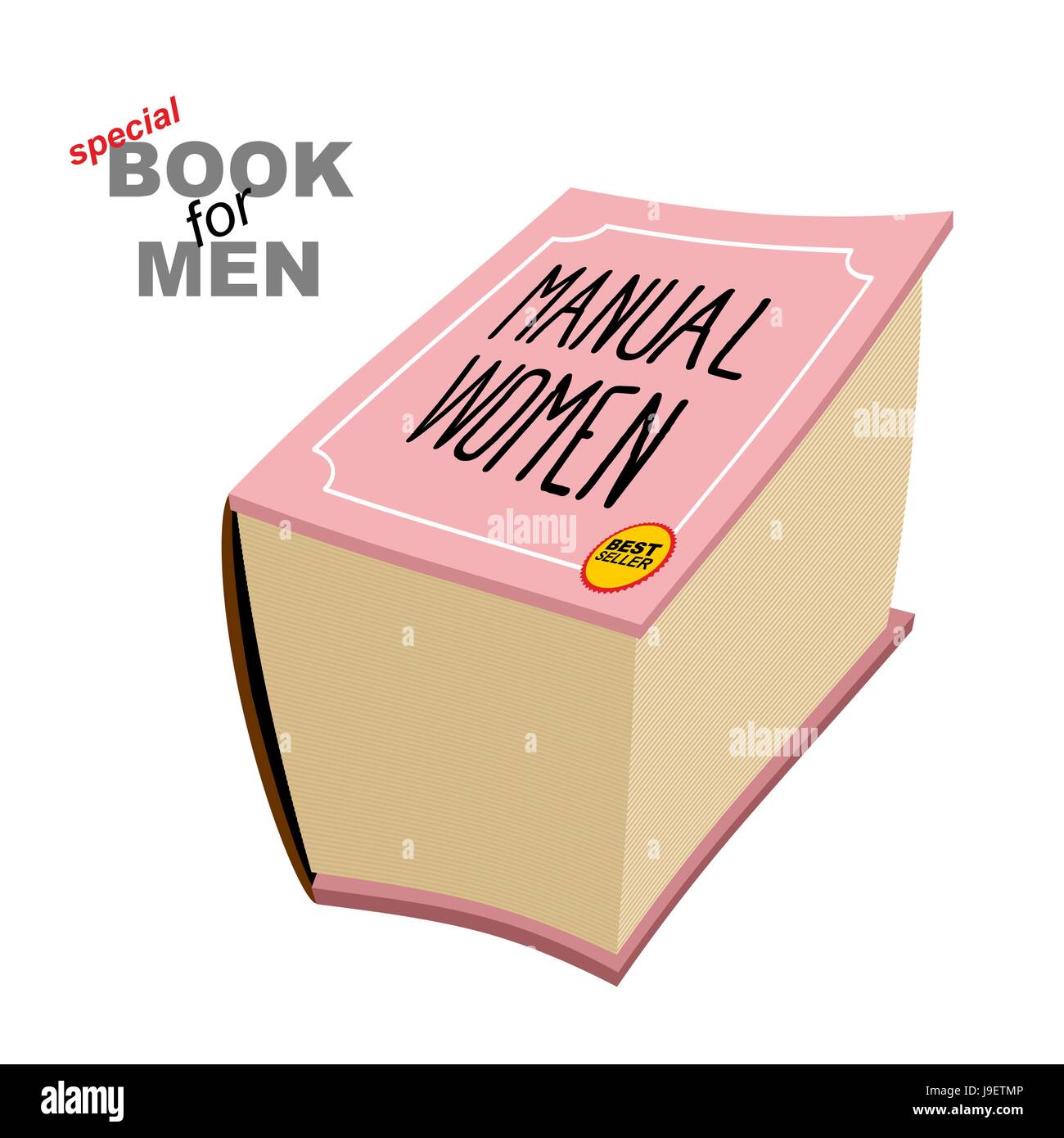 Manual women. Instruction girls. Special book for men. Big fat pink book is  a bestseller. Vector illustration Stock Vector Image & Art - Alamy