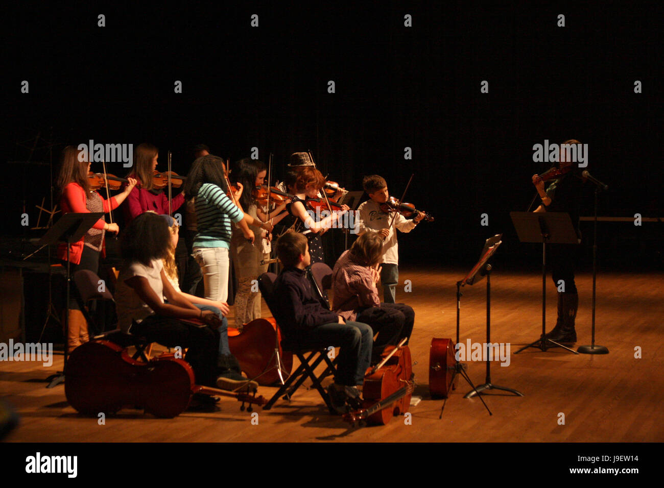 Students orchestra recital Stock Photo