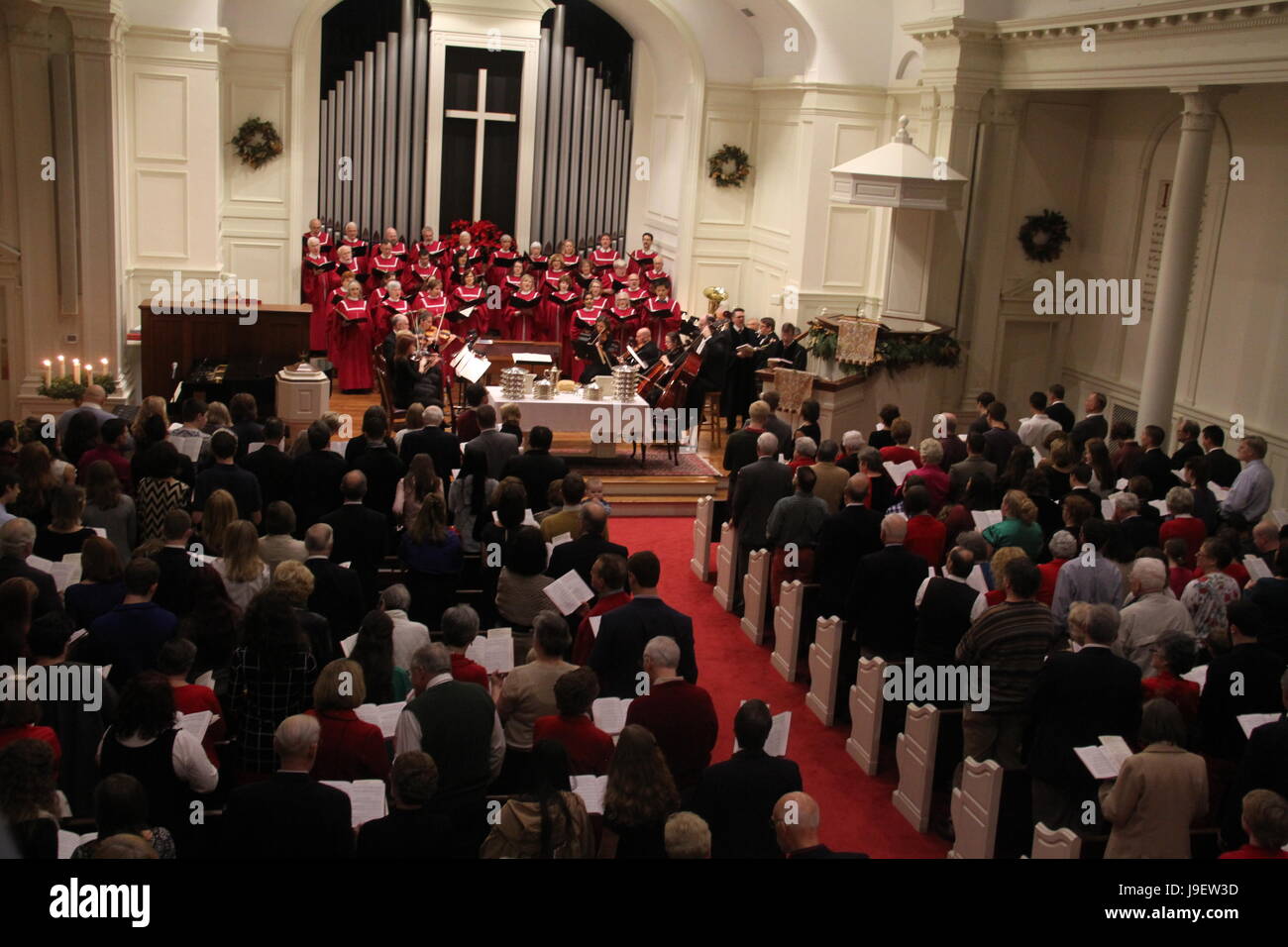 Choir performing in church for Christmas Stock Photo Alamy