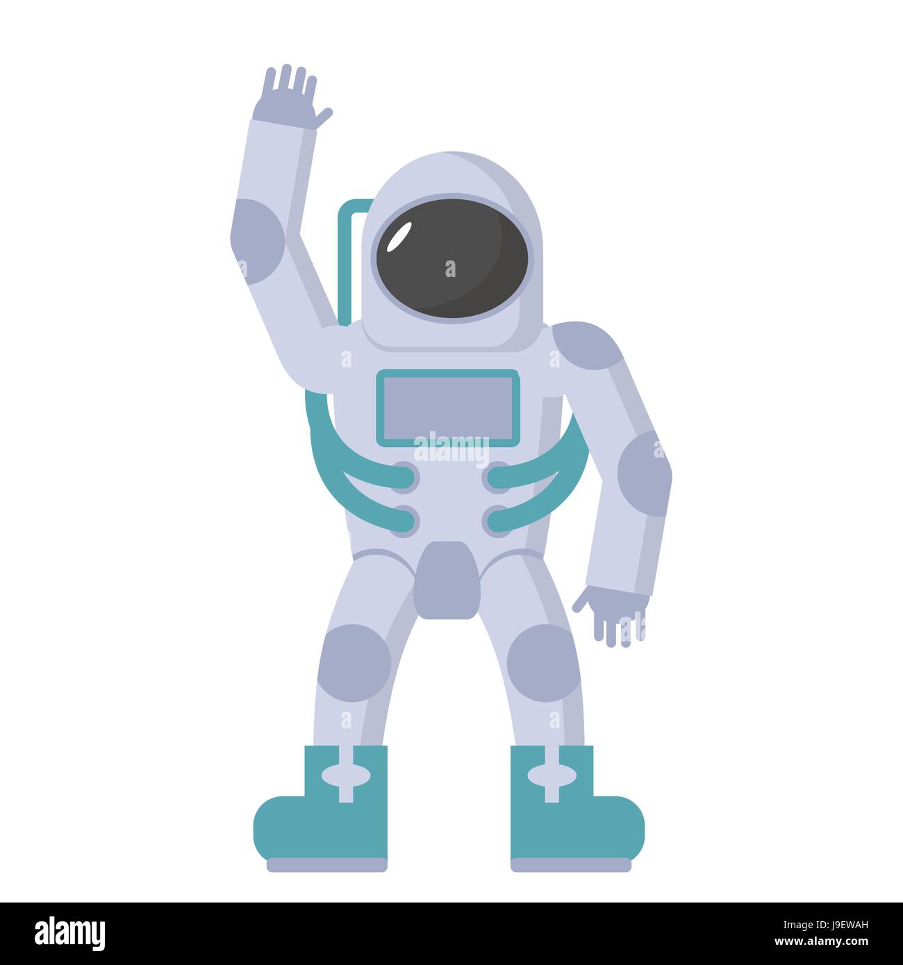 Astronaut in spacesuit waving hand. Vector illustration on a white  background Stock Vector Image & Art - Alamy