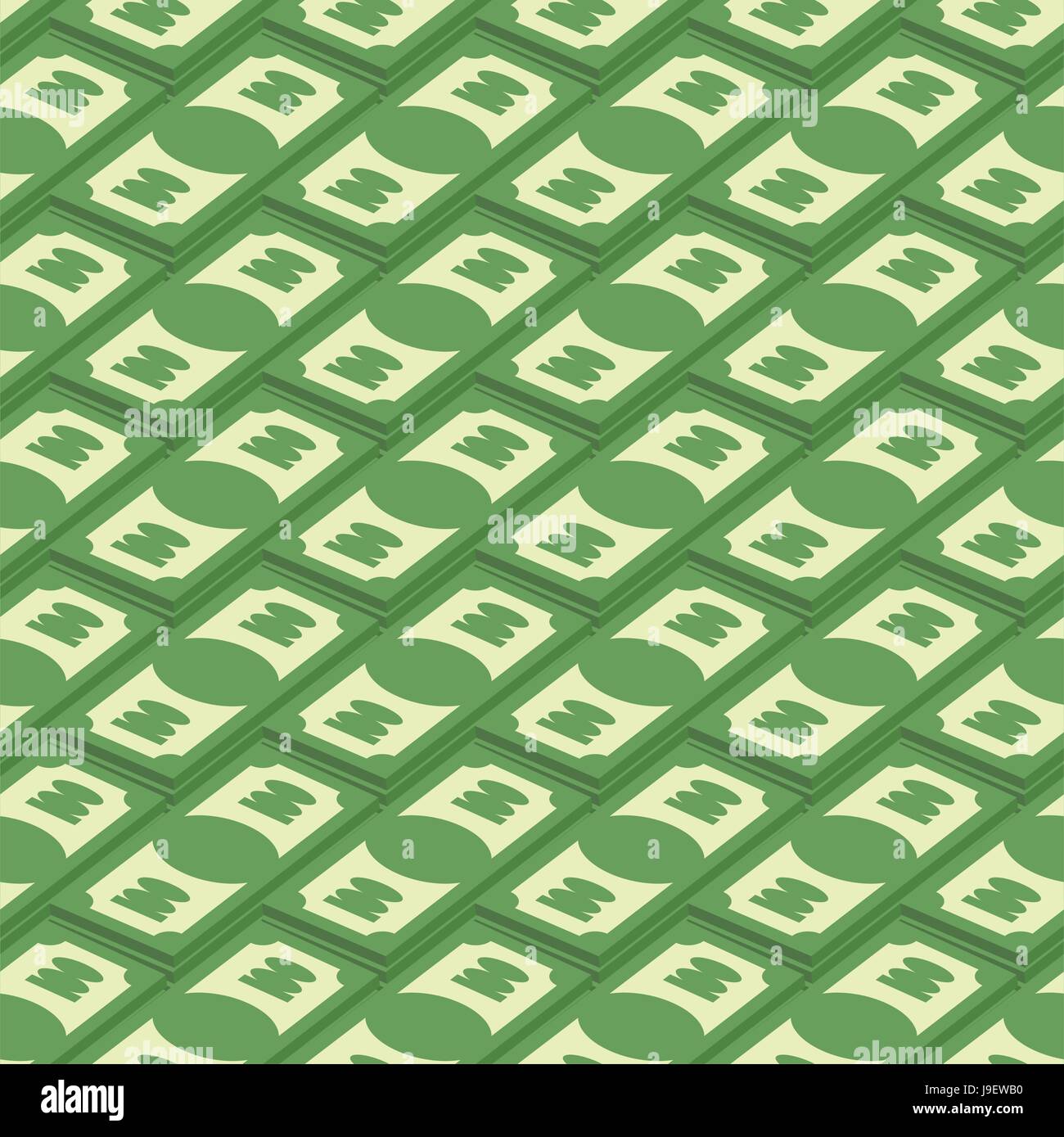 Money seamless pattern. Banknotes of American money for 100 dollars. Cash dollars, vector background. Stock Vector