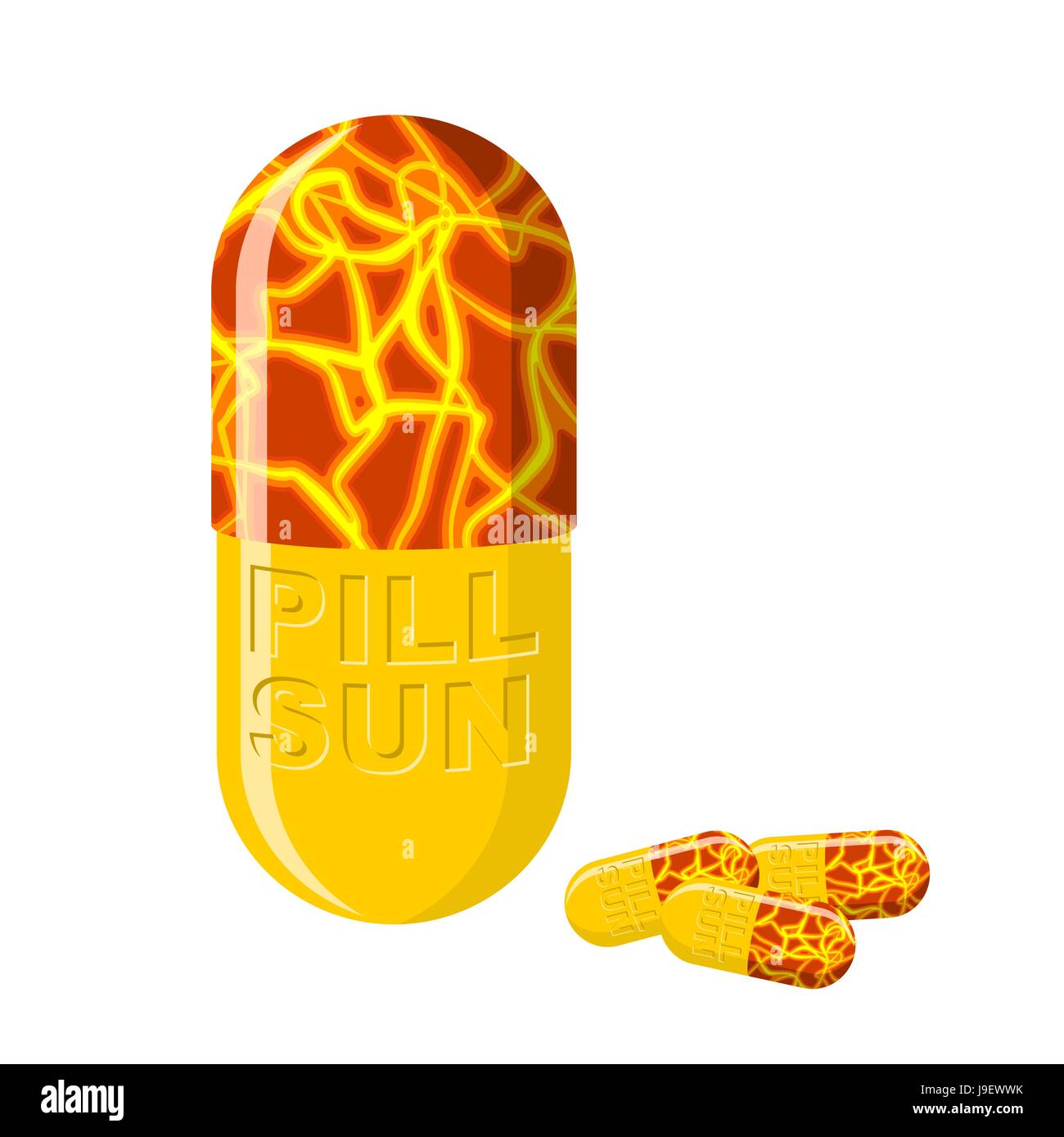 Tablet solar. Pill Sun. Medical preparation for tanning vector ...