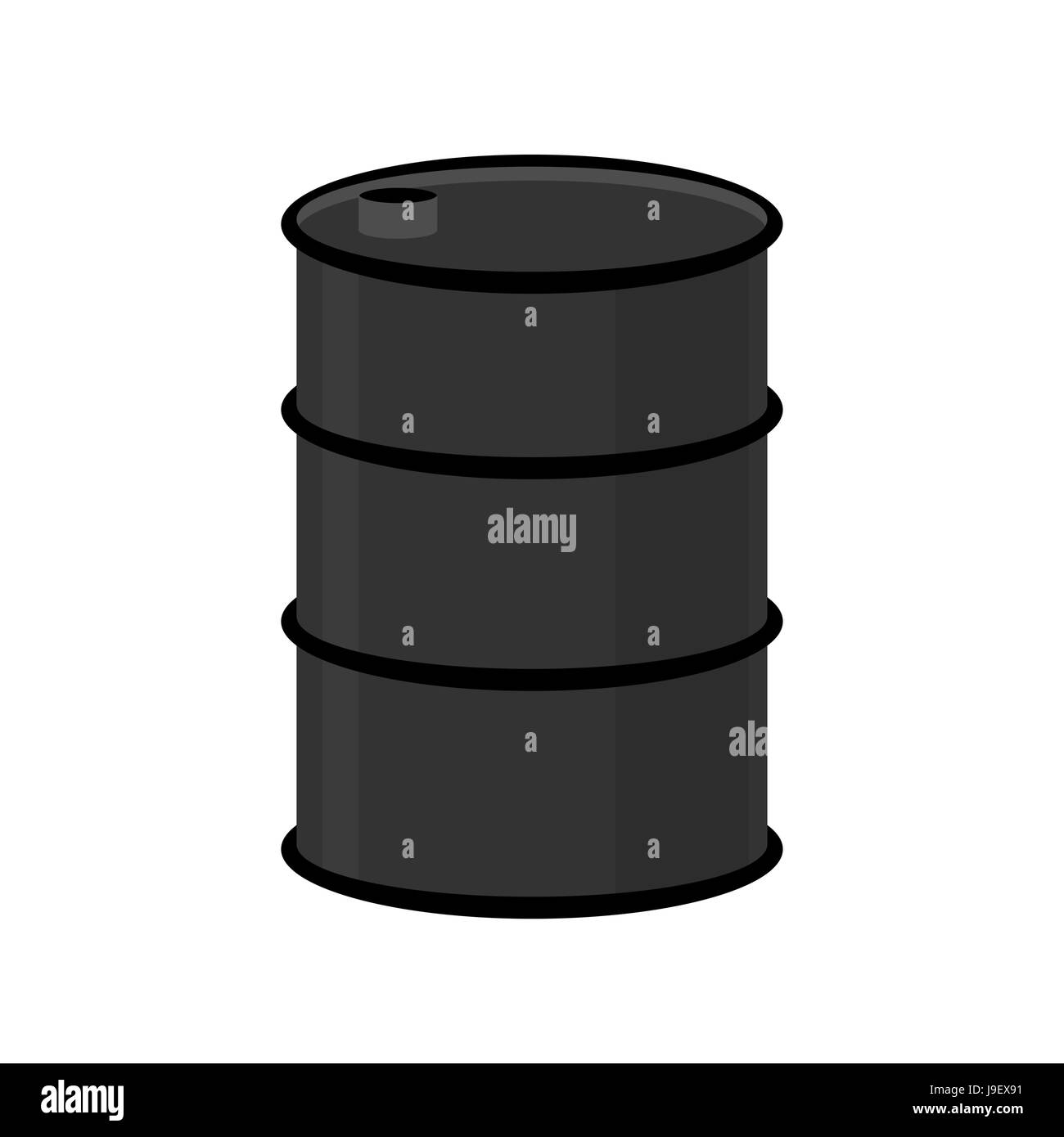 Barrel of oil on a white background. Black steel barrel. Vector