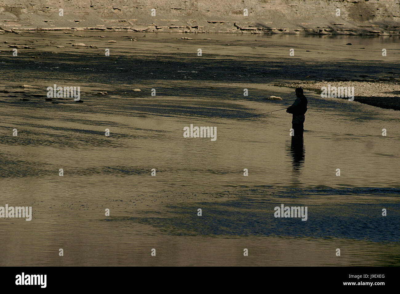 Fishing in the river Stock Photo