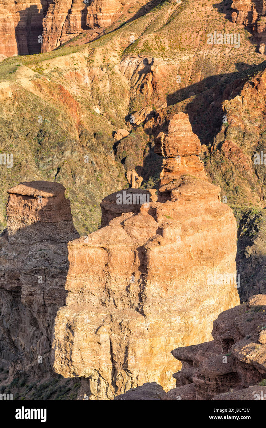 Sharyn Canyon National Park and the Valley of Castles, Tien Shan Mountains, Kazakhstan Stock Photo