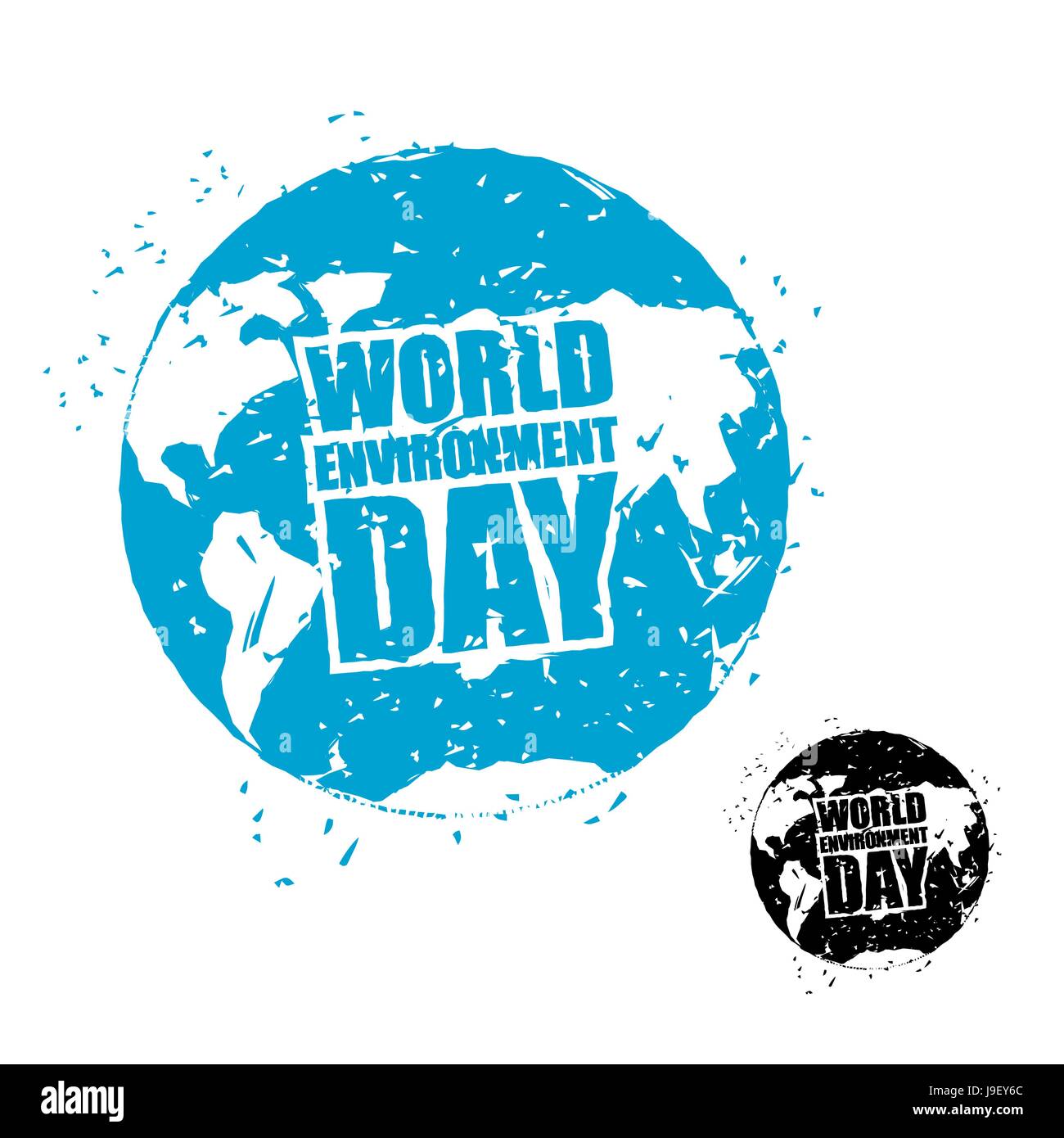 World Environment Day. Earth in grunge style. emblem of planet earth. International holiday nature Stock Vector