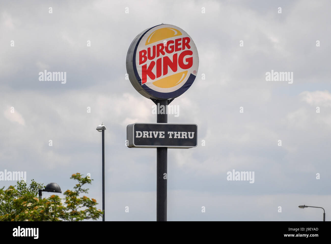 Burger King fast food restaurant sign Stock Photo