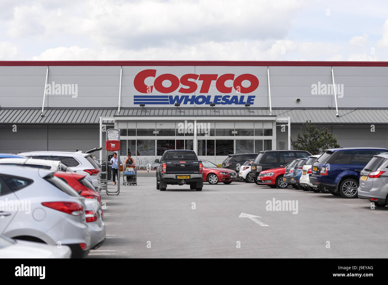 Costco store sign with a view of the carpark Stock Photo