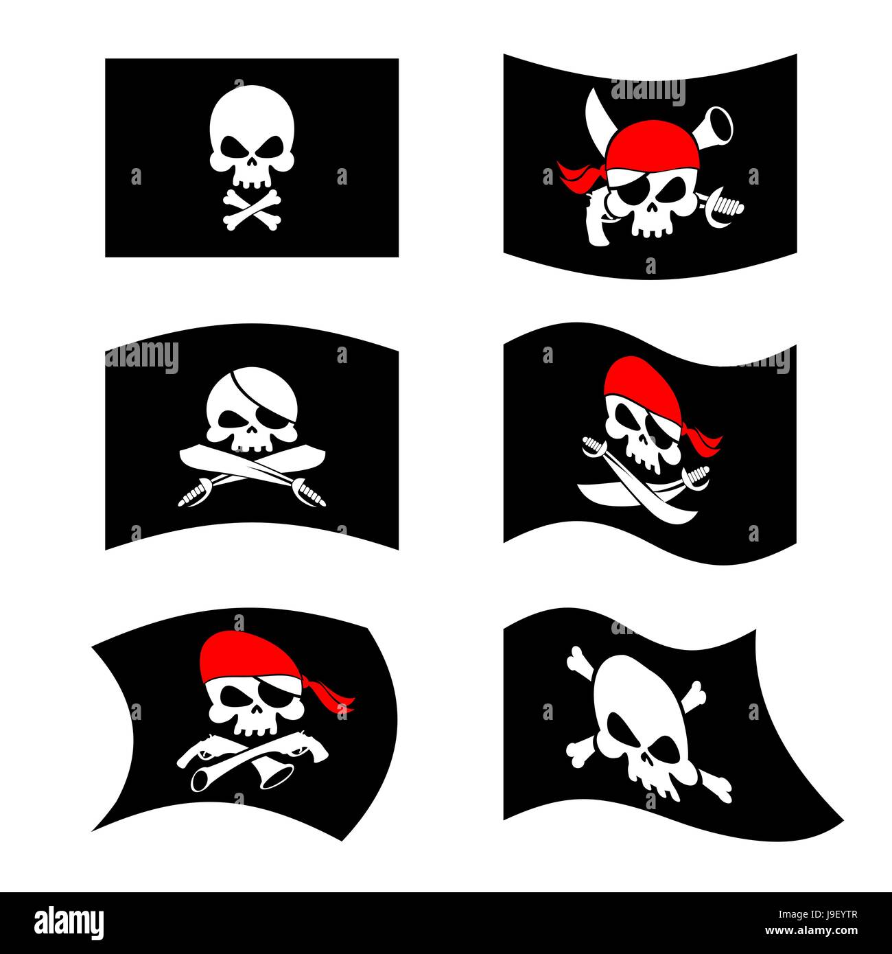 Skull and crossbones flags Stock Vector Images Alamy