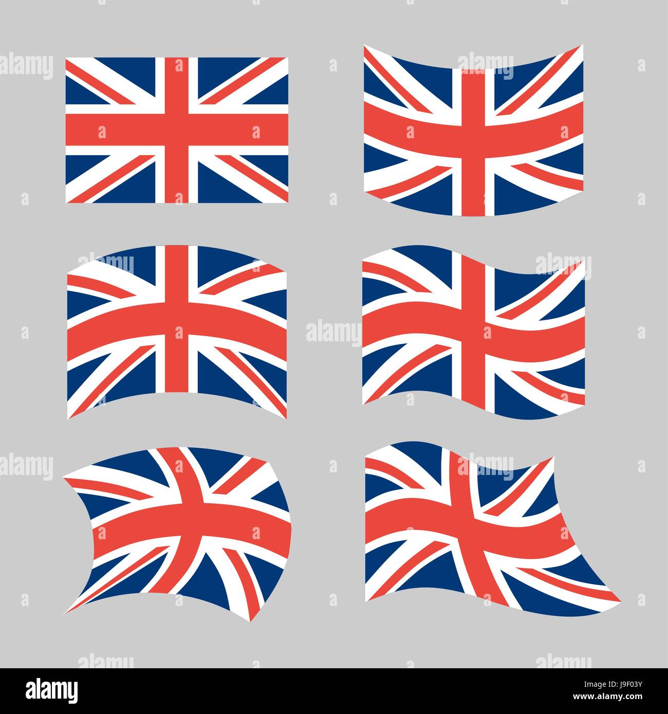 Great Britain Flag. Set national flag of British state. State symbols of Great Britain and Northern Ireland, United Kingdom Stock Vector