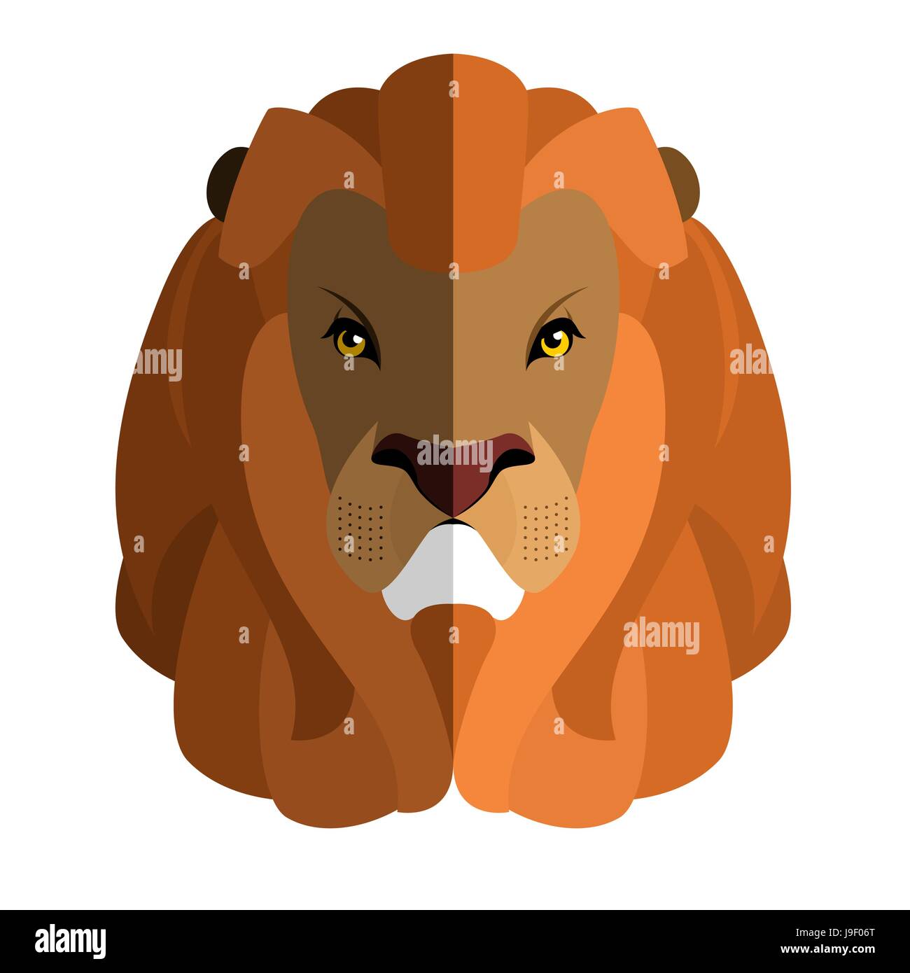 Lion Head flat style. Large fluffy mane. Ferocious predator. Wild cruel  animal savanna. Strong Serious beast Stock Vector Image & Art - Alamy