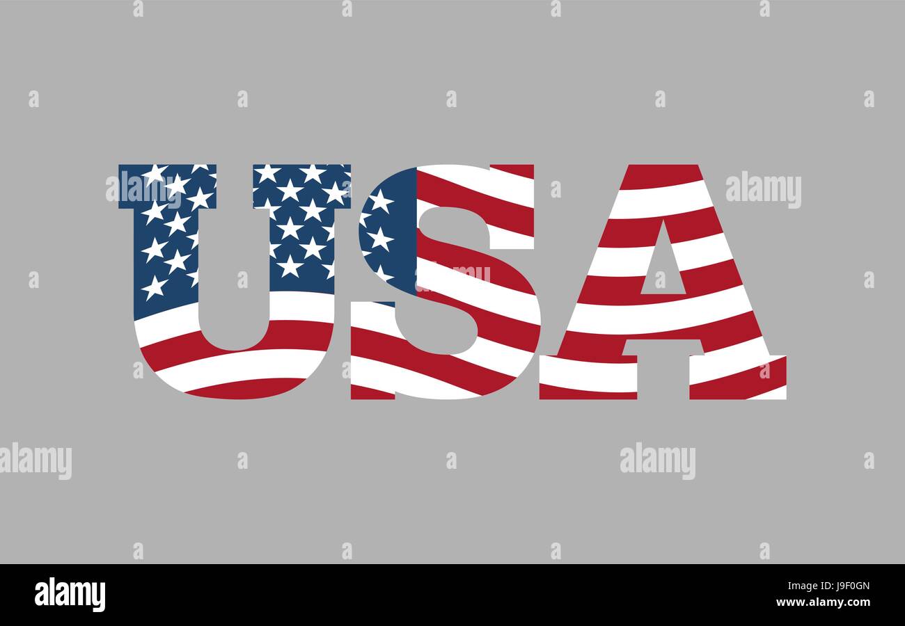USA flag in text. American flag in letters. National emblem. Patriotic  illustration Stock Vector Image & Art - Alamy
