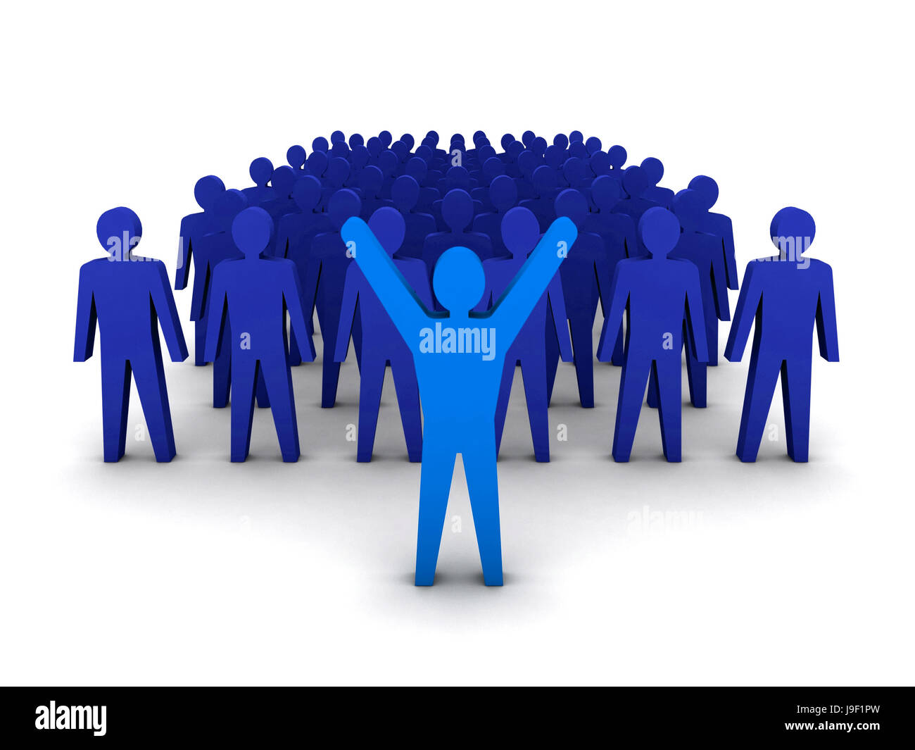 Crowd leadership. Concept 3D illustration Stock Photo - Alamy