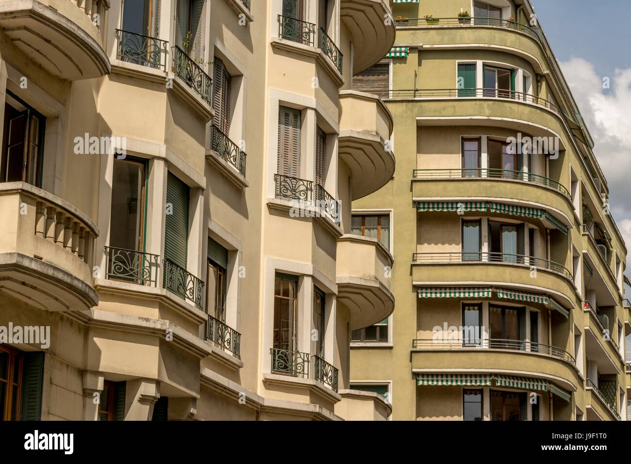 Typical building Art Deco in Annecy city. Haute-Savoie. France Stock Photo