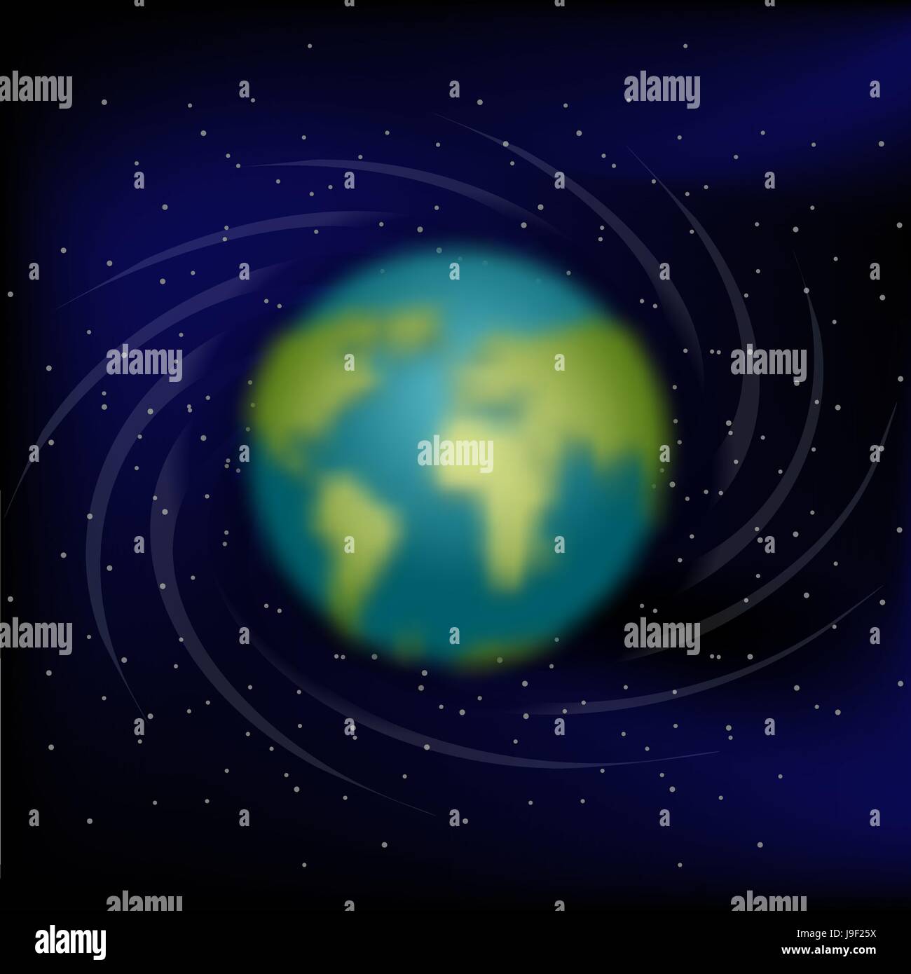 Earth in space. Black space. Star and Earth Stock Vector Image