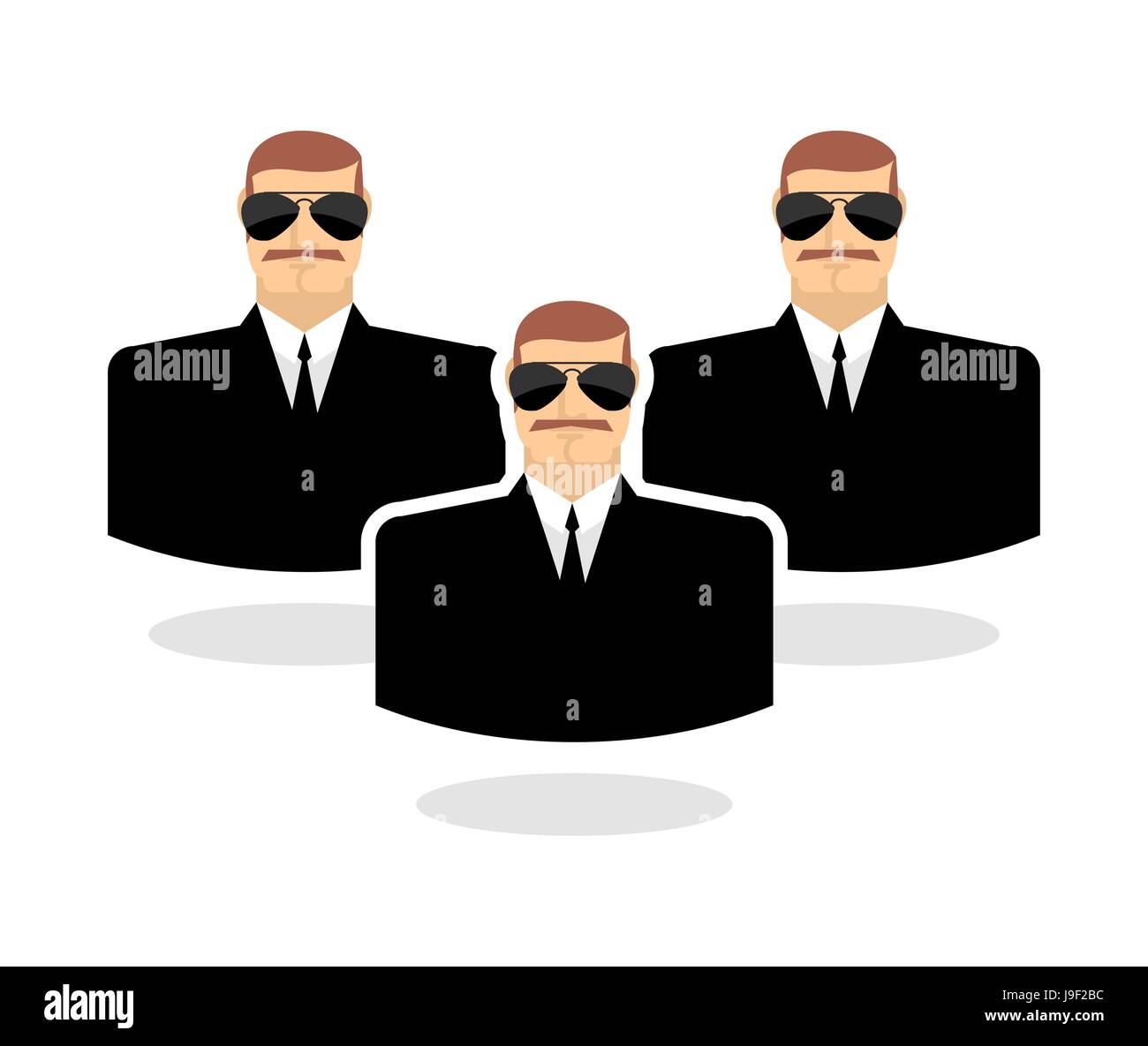 Security man Icon. guard. Bodyguards. Man in sunglasses and black suit Stock Vector