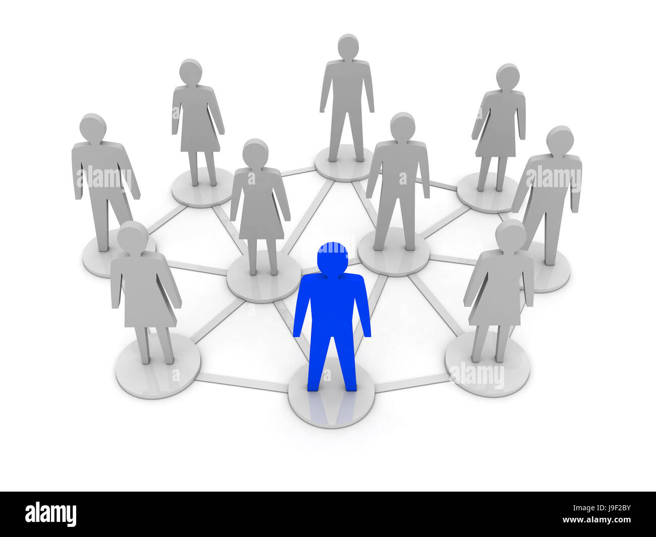 People connections. Unique, leadership. Concept 3D illustration Stock Photo