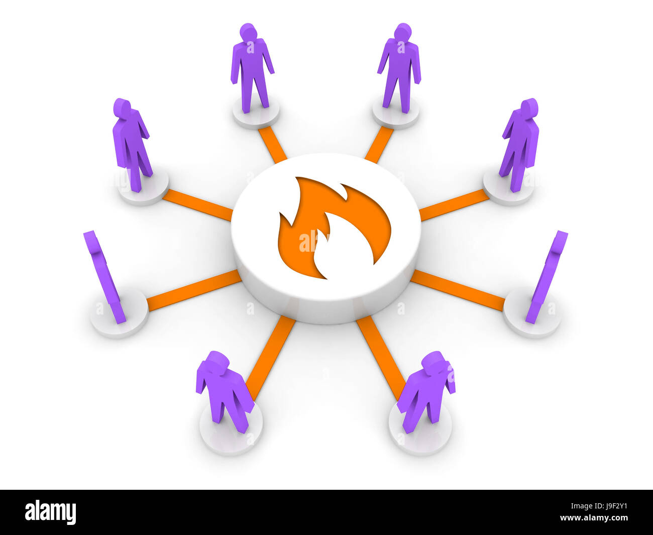 Team fire. Group inspiration. Concept 3D illustration Stock Photo - Alamy