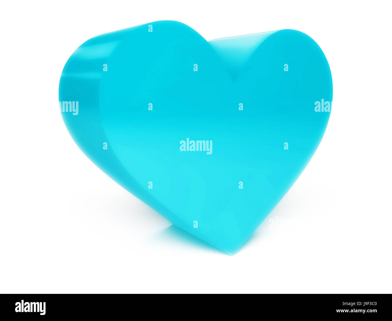 Big tranquil heart over white background. Concept 3D illustration Stock