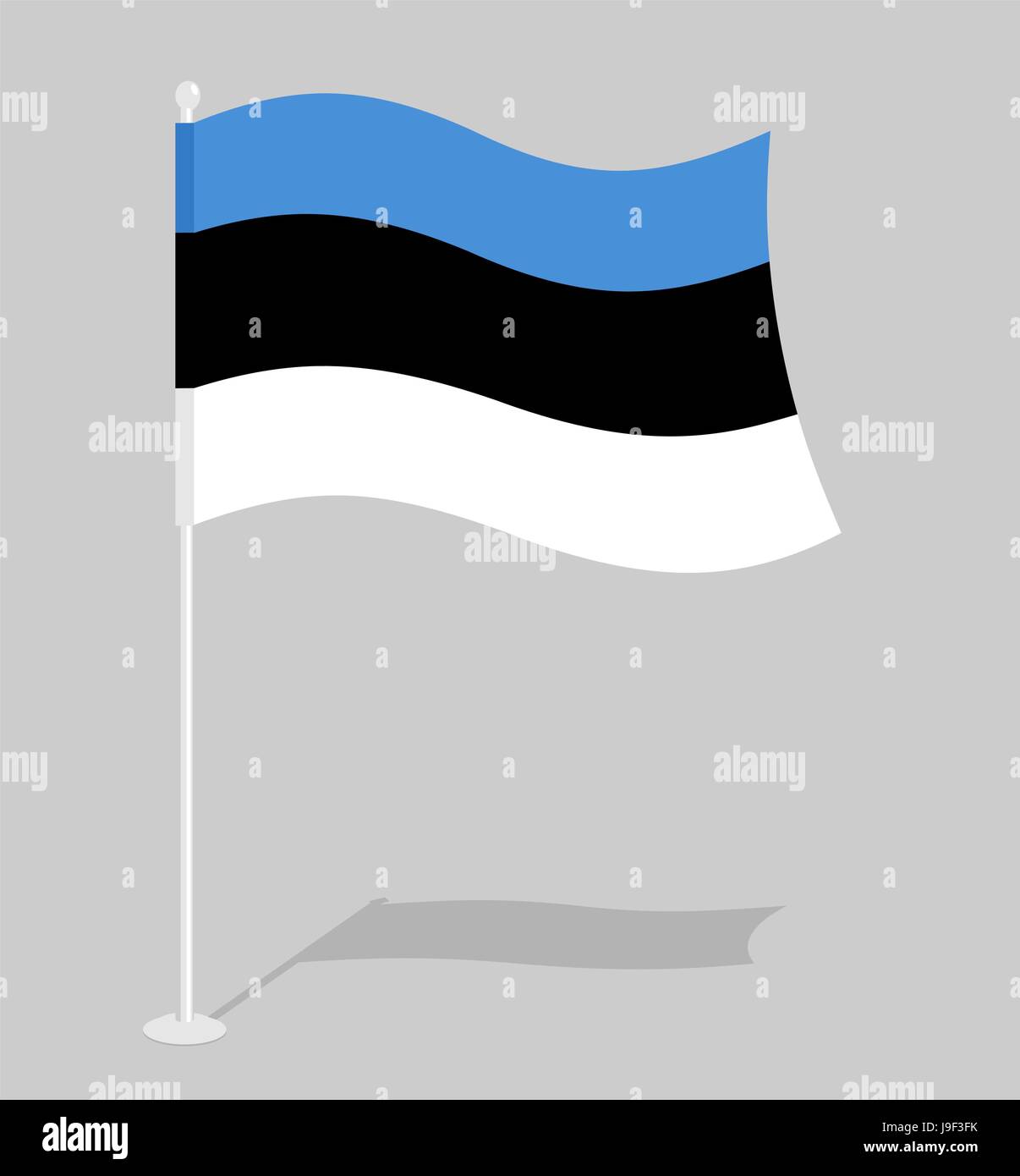 Estonia flag. Official national symbol of Estonian Republic. Traditional Estonian flag emerging European state Stock Vector