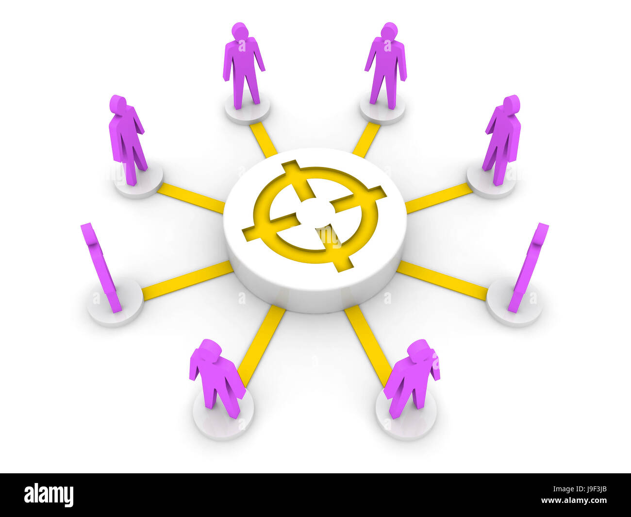 Team target. Common goal. Concept 3D illustration Stock Photo - Alamy
